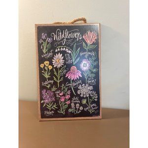 Love and Laughter Wooden Wildflower Wall Hanging